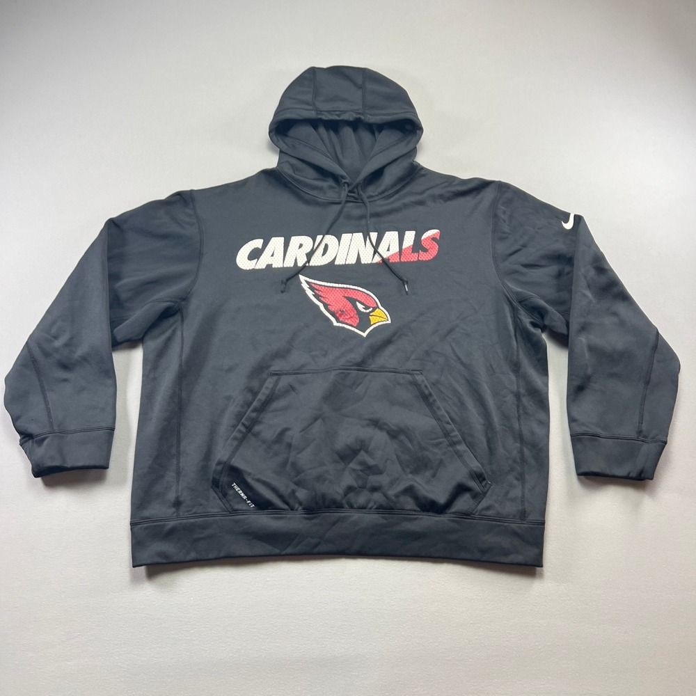 Arizona Cardinals Football Team Pullover Hoodie Men XL Black Nike Therma Fit NFL